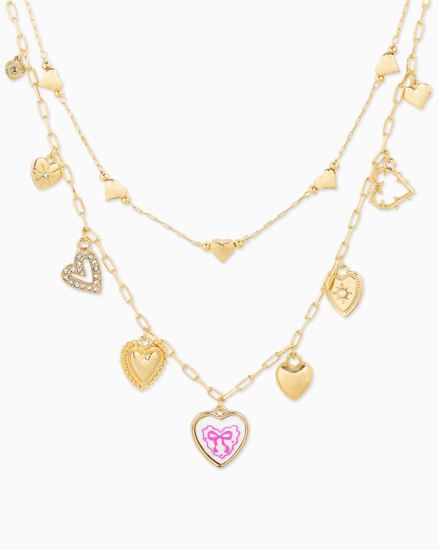 Pink Heart Charm Necklace