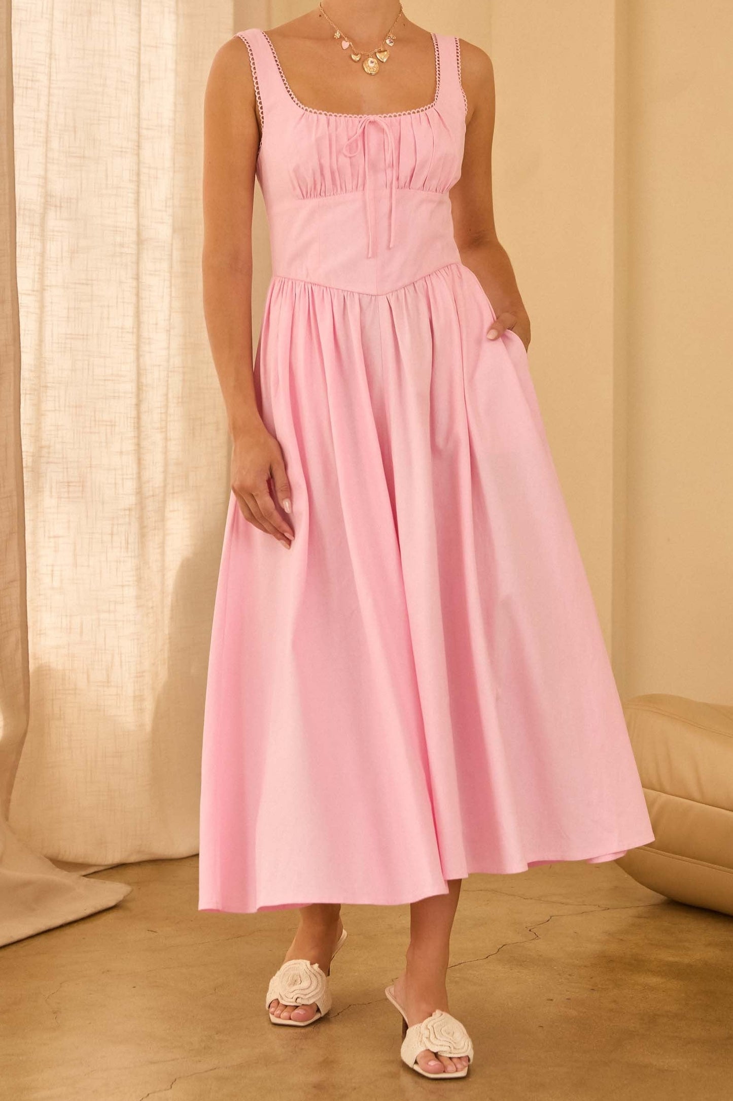 Blushing Meadow Midi Dress