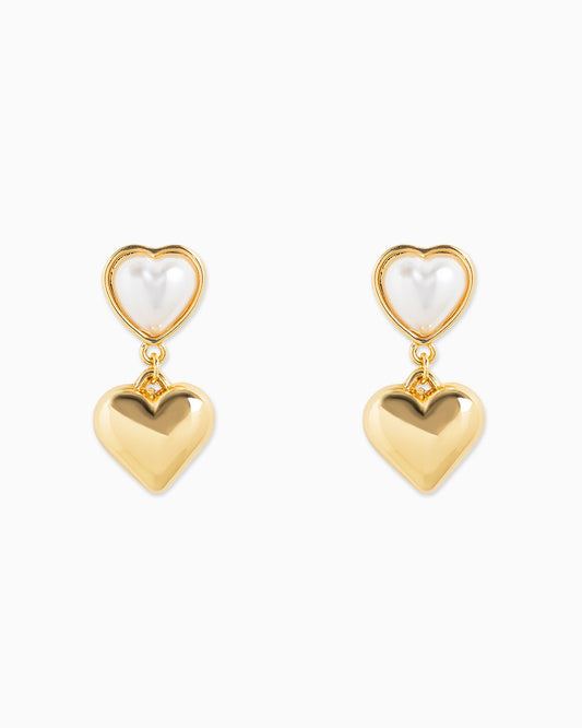 Pearl Heart Earrings